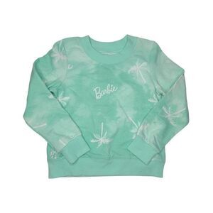 Girls Barbie Palm Trees Printed Pullover Sweatshirt - Mint Green NEW